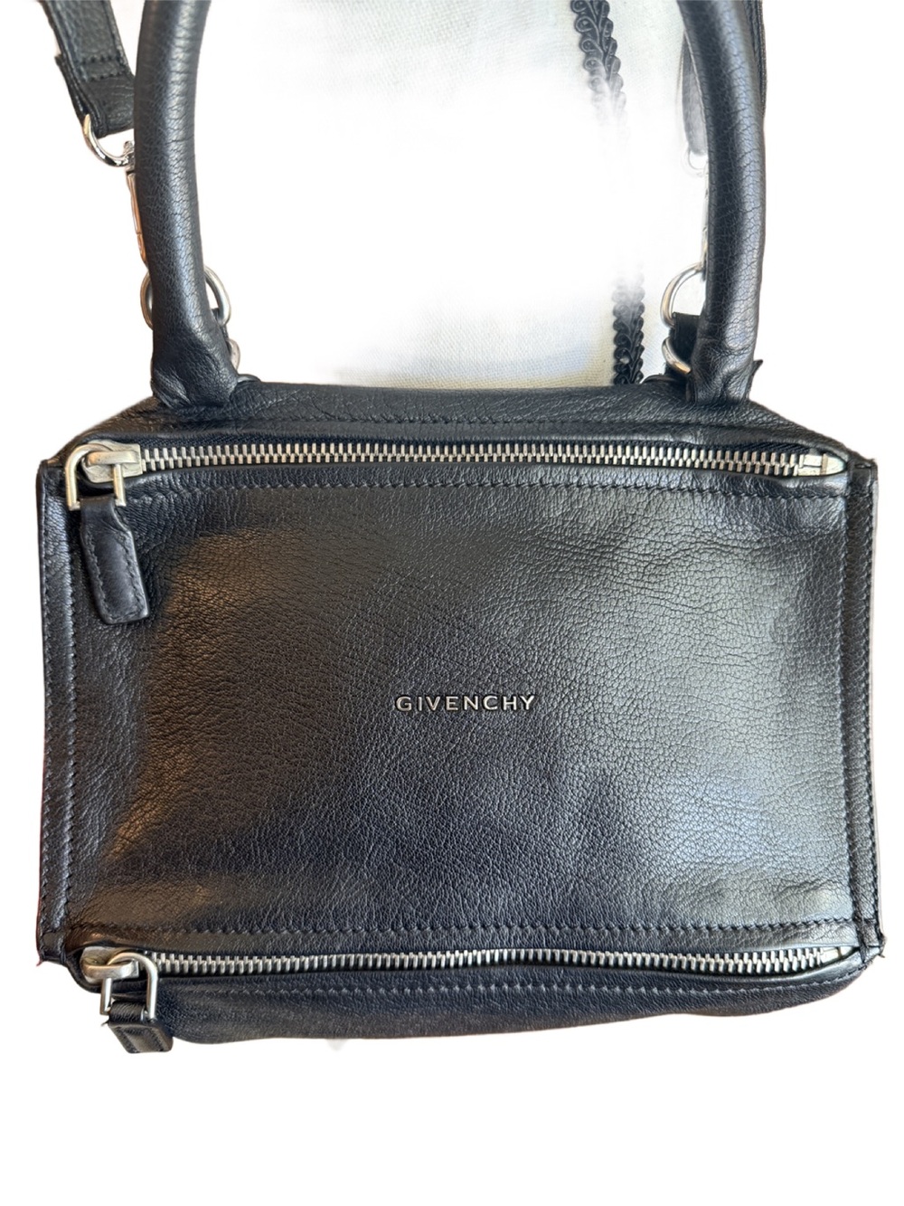 Givenchy Pandora Black Leather Goatskin Satchel with Silver Hardware - Picture 2 of 16